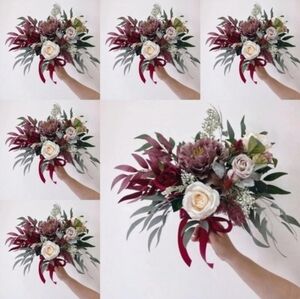 Wedding Bridal Burgundy Bouquets
